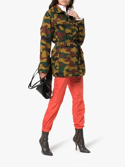 Shop Burberry Boyfriend Fit Camouflage Print Jacket In Green