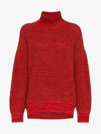 Shop Vika Gazinskaya Knitted Turtle Neck Jumper In Red