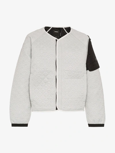 Shop Nemen Light Grey Padded Bomber Jacket