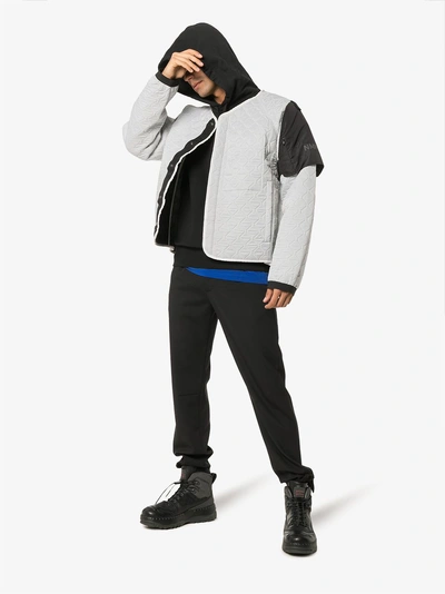 Shop Nemen Light Grey Padded Bomber Jacket