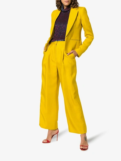 Shop Roksanda Radella Wool-blend Trousers In Yellow/orange