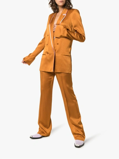 Shop Haider Ackermann Straight Leg Track Trousers In Yellow/orange