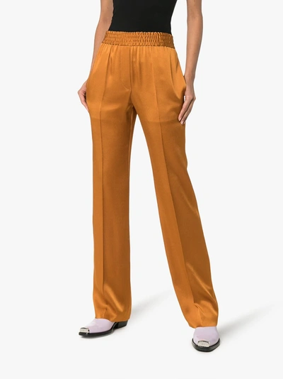 Shop Haider Ackermann Straight Leg Track Trousers In Yellow/orange