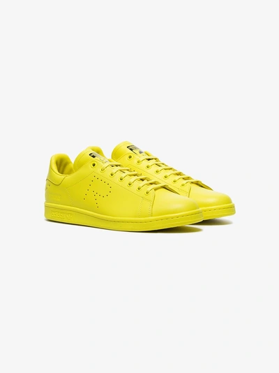 Shop Adidas Originals Adidas By Raf Simons Yellow X Raf Simons Stan Smith Leather Sneakers In Yellow/orange