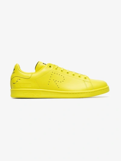Shop Adidas Originals Adidas By Raf Simons Yellow X Raf Simons Stan Smith Leather Sneakers In Yellow/orange