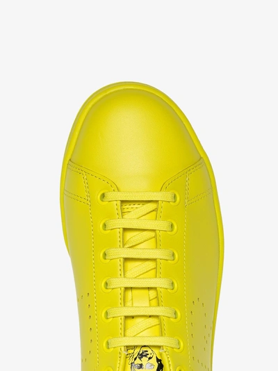 Shop Adidas Originals Adidas By Raf Simons Yellow X Raf Simons Stan Smith Leather Sneakers In Yellow/orange