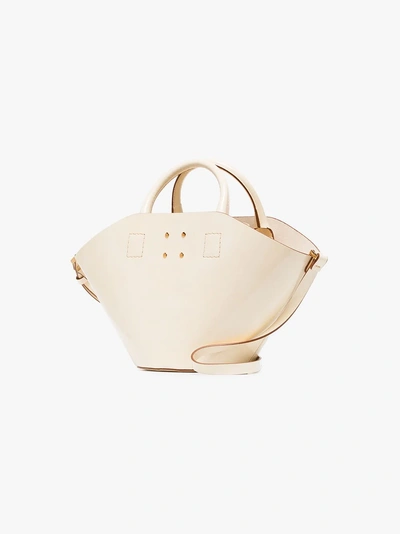 Shop Trademark Cream Small Leather Basket Bag In Nude/neutrals