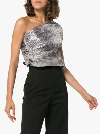 Shop Rosie Assoulin Cocoon One-shoulder Top In Metallic