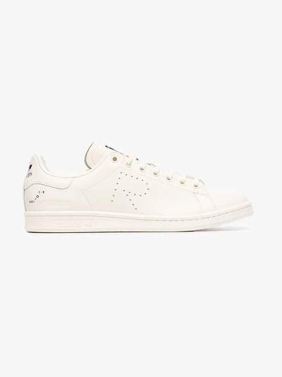 Shop Adidas Originals Adidas By Raf Simons White X Raf Simons Stan Smith Leather Sneakers In Nude/neutrals