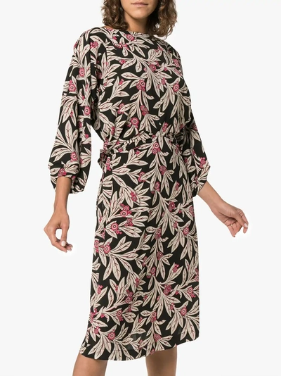 stof Pudsigt Destruktiv Isabel Marant Étoile Lisa Floral Print Wrap Dress - Black | ModeSens