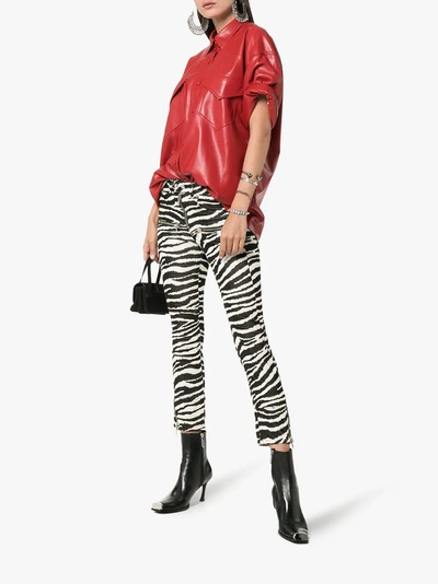 Shop Isabel Marant Étoile Black And White Alone Zebra Print Cotton Trousers