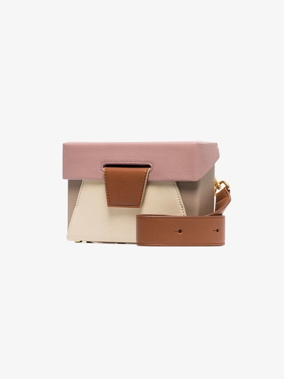 Shop Yuzefi Brown, Rose And Cream Lola Leather Belt Bag