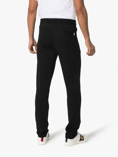 Shop Moncler Zipped Pocket Cotton Sweatpants In Black