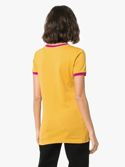 Shop Dolce & Gabbana Santa Moda Print Cotton T Shirt In Yellow/orange