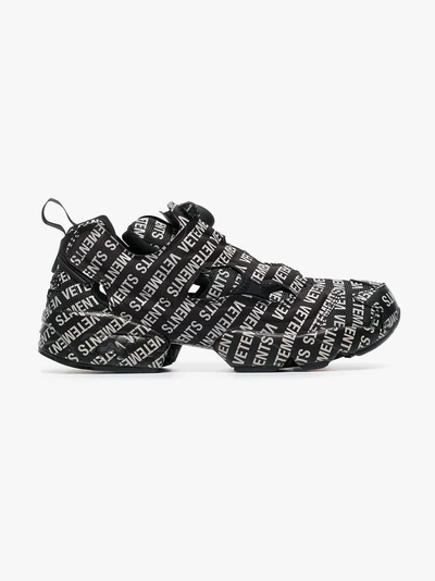 Shop Vetements X Reebok Instapump Fury Sneakers In Black