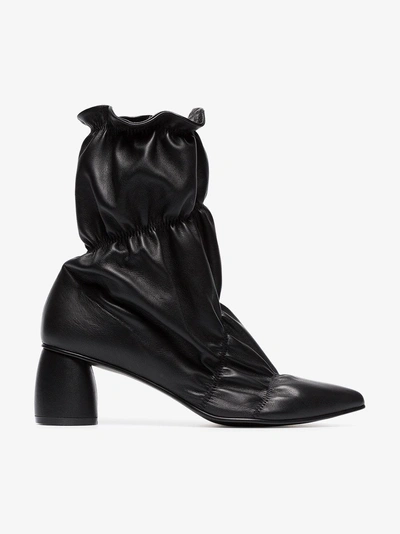 Shop Reike Nen Black Parachute 60 Leather Ankle Boots