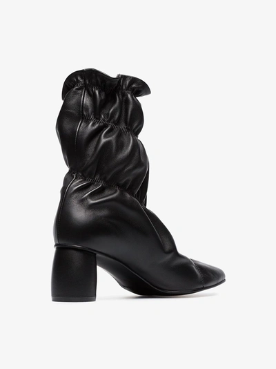 Shop Reike Nen Black Parachute 60 Leather Ankle Boots