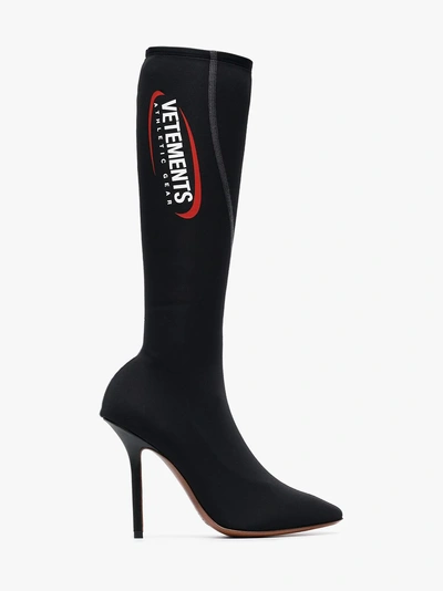 Shop Vetements Black, Red And White Athletic 110 Sock Boots