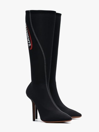 Shop Vetements Black, Red And White Athletic 110 Sock Boots
