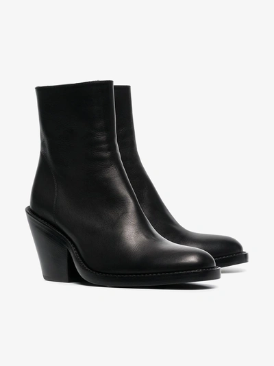 Shop Ann Demeulemeester 80 Leather Ankle Boots In Black