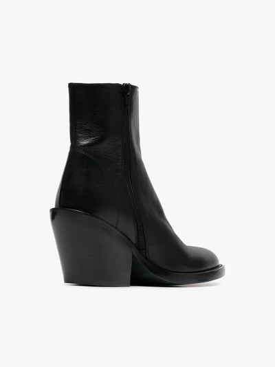 Shop Ann Demeulemeester 80 Leather Ankle Boots In Black