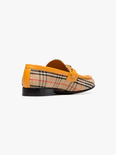 Shop Burberry The 1983 Check Link Loafer In Yellow/orange