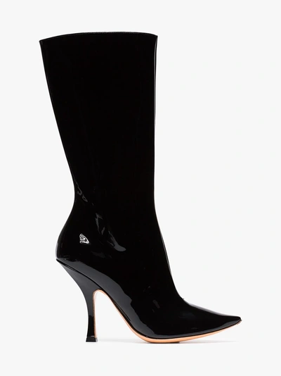 Shop Y/project Black Chesterfield 110 Patent Leather Boots