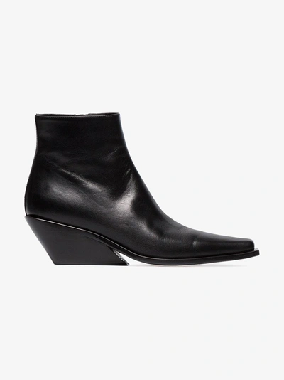 Shop Ann Demeulemeester 50 Leather Ankle Boots In Black