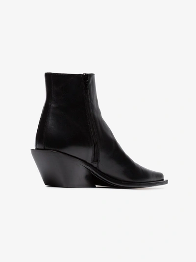 Shop Ann Demeulemeester 50 Leather Ankle Boots In Black