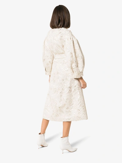 Shop Simone Rocha Mantel Mit Blattstickerei In Metallic