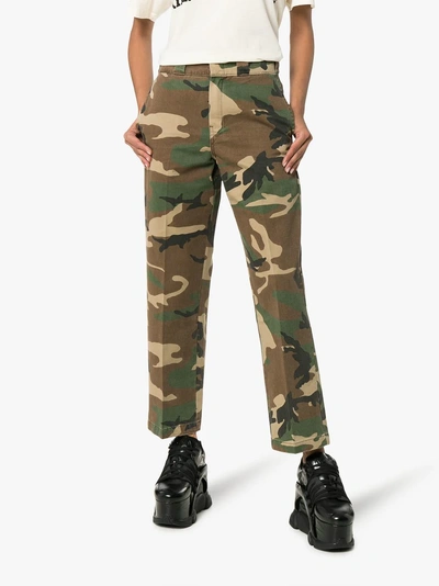 Shop R13 Camouflage Print Trousers In Green