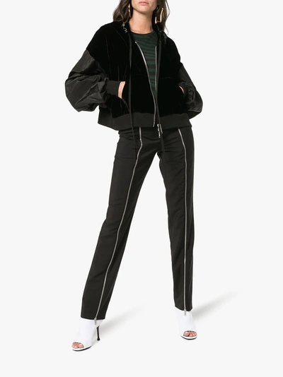 Shop Ben Taverniti Unravel Project Unravel Project Cropped Panel Hooded Jacket In Black