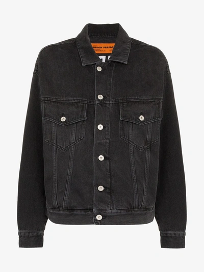 Shop Heron Preston Public Figure Denim Jacket In Black