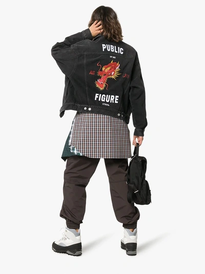 Shop Heron Preston Public Figure Denim Jacket In Black