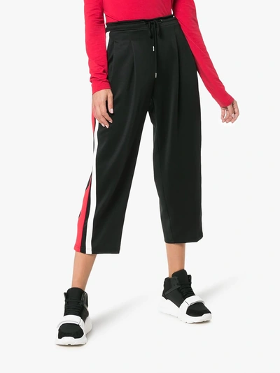 Shop Ader Error Striped Track Pants In Black