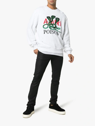 Shop Amiri Poison Cotton Sweatshirt In White
