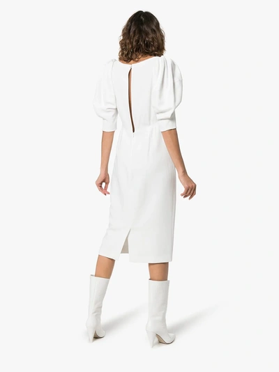 Shop Khaite Beatrice Midi-dress In White