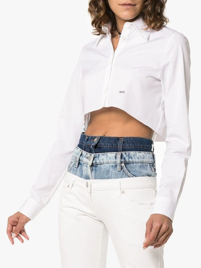 Shop Off-white Cropped-hemd Mit Logo