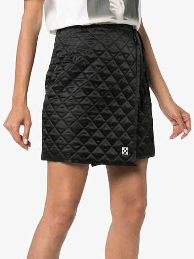 Shop Off-white Quilted Mini-skirt In Black