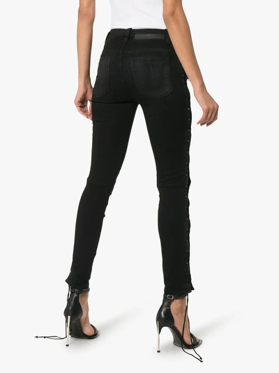 Shop Ben Taverniti Unravel Project Unravel Project Lace Up Skinny Jeans In Black