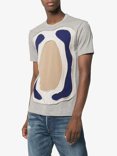 Shop Comme Des Garçons Shirt Cut Out Panel Cotton Tshirt In Grey