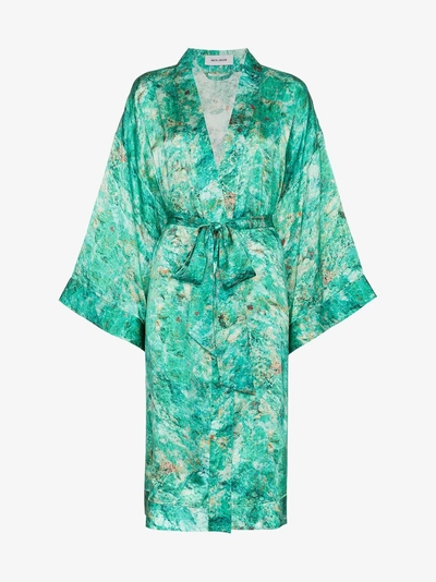 Shop Marta Larsson Märta Larsson 'chrysacoll Nebula' Kimono-kleid In Green