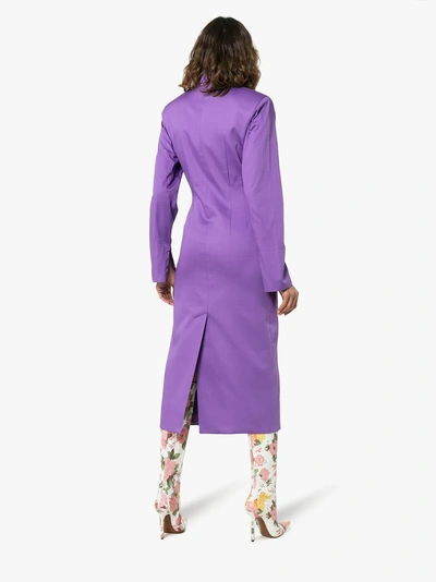 Shop Aleksandre Akhalkatsishvili Button-detail Cotton Coat Dress In Pink/purple