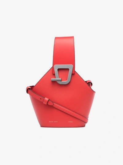 Shop Danse Lente Red Johnny Mini Leather Bucket Bag