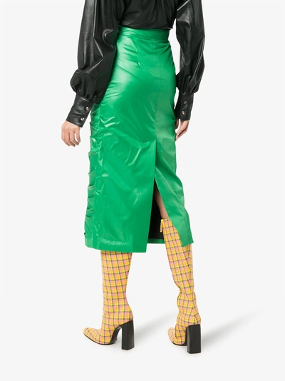 Shop Aleksandre Akhalkatsishvili High Waisted Midi Skirt In Green