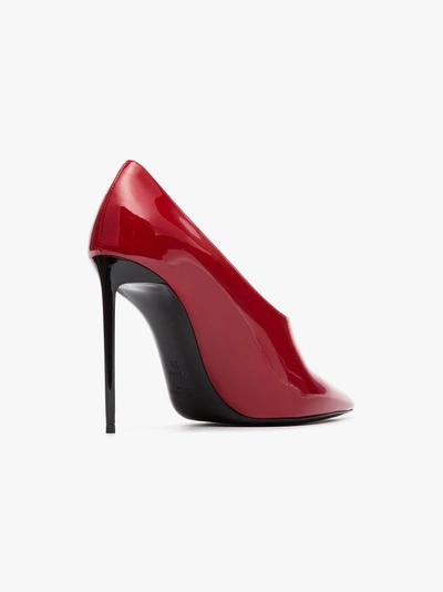 Shop Saint Laurent Teddy 105 Patent Leather Pumps In Red