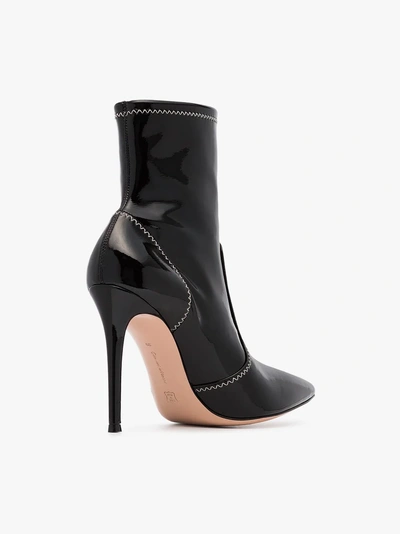 Shop Gianvito Rossi Black Craze 105 Patent Leather Boots