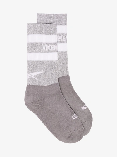 Shop Vetements Reflective Sock In Grey