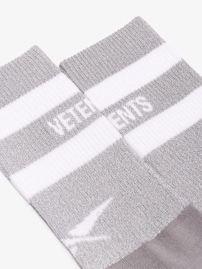 Shop Vetements Reflective Sock In Grey