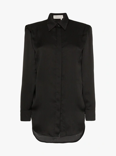 Shop Aleksandre Akhalkatsishvili Sheer Stripe Button-down Shirt In Black